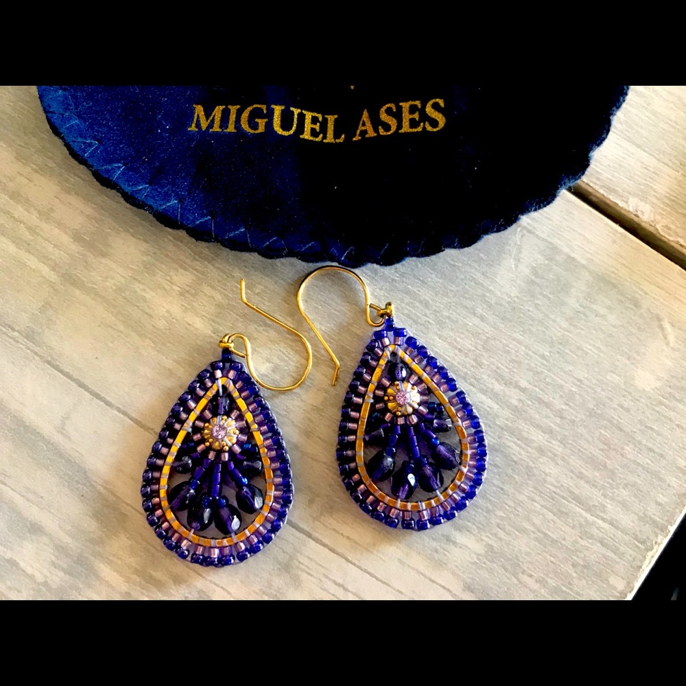 Miguel Ases Blue Cobalt Earrings